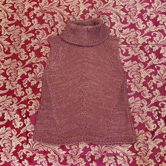 Turtle Neck Sweater Top Shiny Rust Women's S - Picture 1 of 10